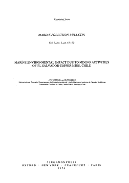 Pollutionbulletin Marine Environmental Impact Due