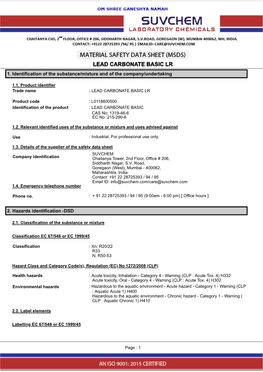 Lead Carbonate Basic Lr 1