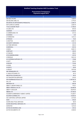 Sheffield Teaching Hospitals NHS Foundation Trust Procurement