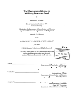 The Effectiveness of Zoning in Solidifying Downtown Retail