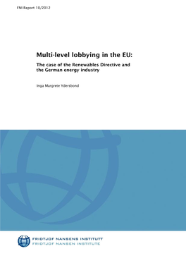 Multi-Level Lobbying in the EU