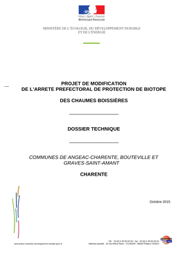 Projet De Modification De L'arrete Prefectoral De