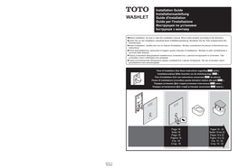 WASHLET Guide D'installation Guida Per L'installazione Инструкция По Установке Інструкція З Монтажу