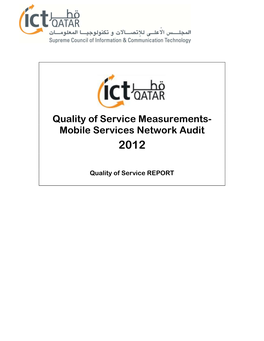 Quality of Service Measurements- Mobile Services Network Audit 2012
