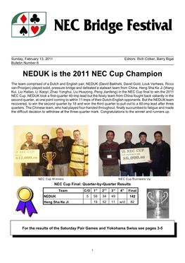 NEDUK Is the 2011 NEC Cup Champion