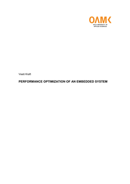 Performance Optimization of an Embedded System