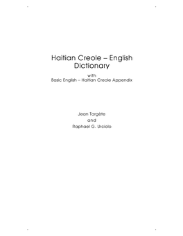 Haitian Creole – English Dictionary