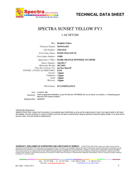 Spectra Sunset Yellow Fy3 1.Ac.0Fy300