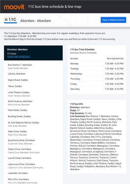 11C Bus Time Schedule & Line Route