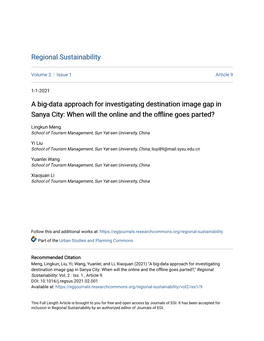 A Big-Data Approach for Investigating Destination Image Gap in Sanya City: When Will the Online and the Offline Goes Parted?