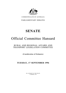 SENATE Official Committee Hansard