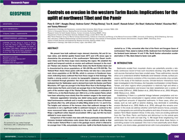 Controls on Erosion in the Western Tarim Basin: Implications for the Uplift of Northwest Tibet and the Pamir