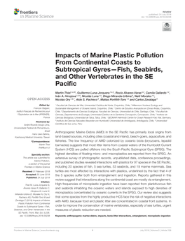 Impacts of Marine Plastic Pollution from Continental Coasts to Subtropical Gyres—Fish, Seabirds, and Other Vertebrates in the SE Paciﬁc