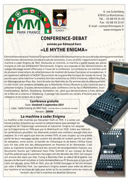 Conference-Debat «Le Mythe Enigma»