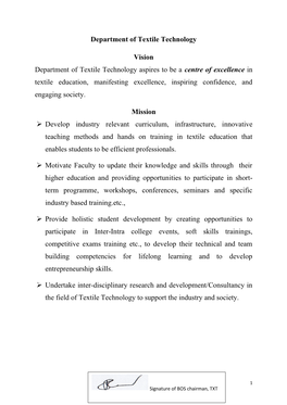 B.Tech Textile Technology –