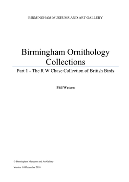 The RW Chase Collection of British Birds