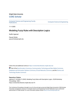 Modeling Fuzzy Rules with Description Logics