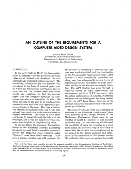 An Outline of the Requirements for a Computer-Aided Design System