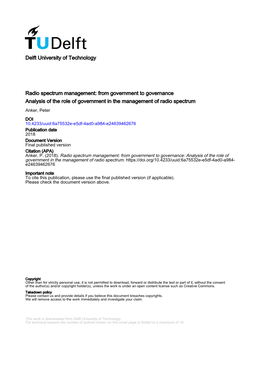 Delft University of Technology Radio Spectrum Management