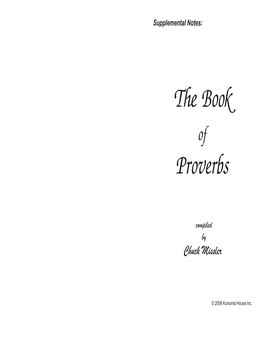 The Book Proverbs