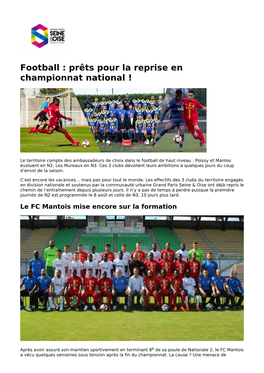 Football : Prêts Pour La Reprise En Championnat National !