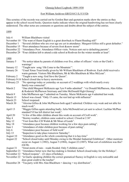 Glenuig School Logbook 1899-1930