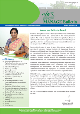 MANAGE Bulletin from the National Institute of Agricultural Extension Management January - February, 2019