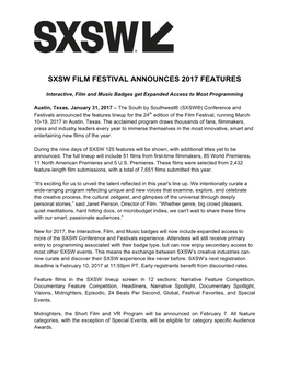 2017 Sxsw Feature Release Final