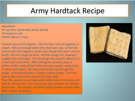 Army Hardtack Recipe