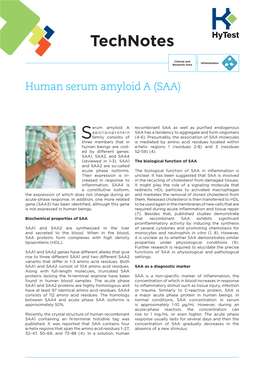 Human Serum Amyloid a (SAA)