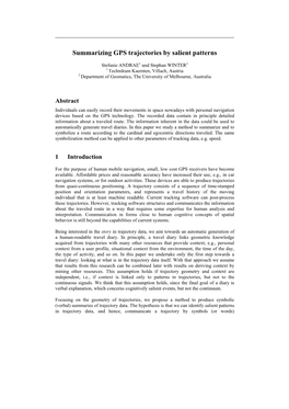 Summarizing GPS Trajectories by Salient Patterns