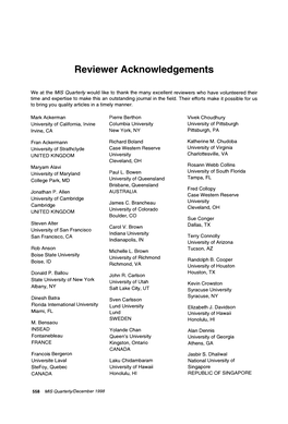 Reviewer Acknowledgments, 1998