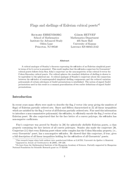 Flags and Shellings of Eulerian Cubical Posets∗†