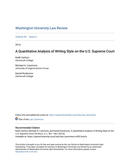A Quantitative Analysis of Writing Style on the U.S. Supreme Court
