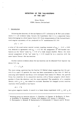 Detection of the Tau-Neutrino at The