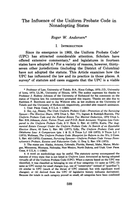 The Influence of the Uniform Probate Code in Nonadopting States