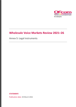 Annex 5: Legal Instruments