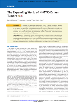 The Expanding World of N-MYC–Driven Tumors