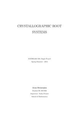 Crystallographic Root Systems