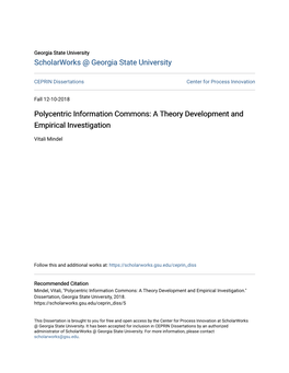 Polycentric Information Commons: a Theory Development and Empirical Investigation