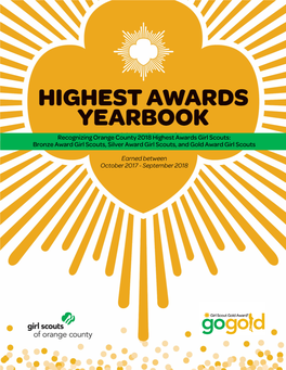 2018 GSOC Highest Awards Girl Scout Yearbook