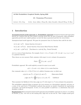 21: Gaussian Processes 1 Introduction