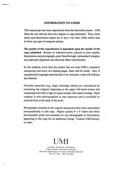 V·Mal University Microfilms International a Bell & Howell Information Company 300 North Zeeb Road, Ann Arbor, M148106-1346 USA 3131761-4700 800521-0600