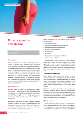 Muscle Spasms and Strains