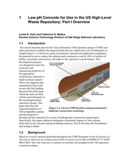 1 Low Ph Concrete for Use in the US High-Level Waste Repository: Part I Overview