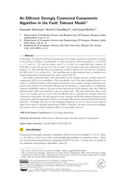 An Efficient Strongly Connected Components Algorithm In