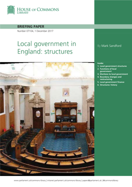 Local Government in England: Structures