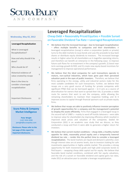 Leveraged Recapitalization