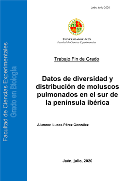 Datos De Diversidad Y Distribución De Moluscos Pulmonados En El Sur De