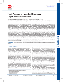 Heat Transfer in Nanofluid Boundary Layer Near Adiabatic Wall